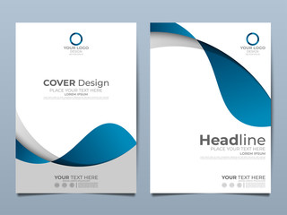 Wall Mural - blue corporate identity cover business vector design, flyer brochure advertising abstract background