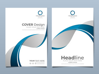 Wall Mural - blue corporate identity cover business vector design, flyer brochure advertising abstract background