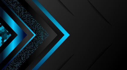 Wall Mural - Glowing Blue on Black Background Corporate Business Design