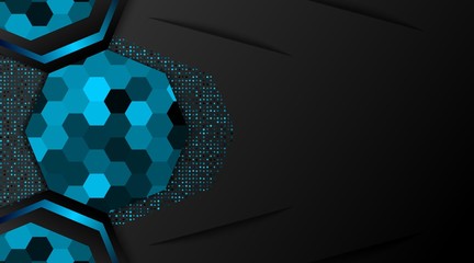 Wall Mural - Glowing Blue on Black Background Corporate Business Design