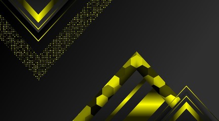 Wall Mural - Glowing Yellow on Black Background Corporate Business Design