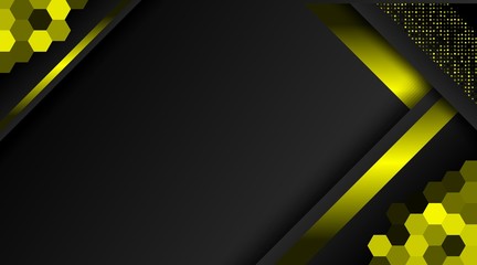 Wall Mural - Glowing Yellow on Black Background Corporate Business Design