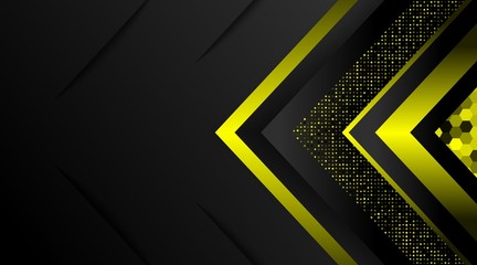 Wall Mural - Glowing Yellow on Black Background Corporate Business Design