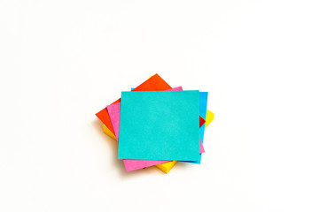 Sticker - Stack of colorful post-it note on white background