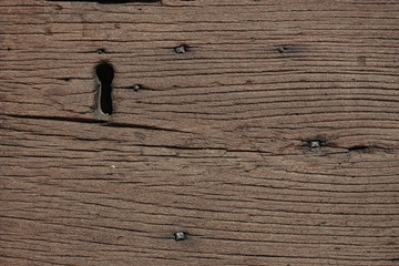 Aufkleber - Close up old door oak wooden board background texture.