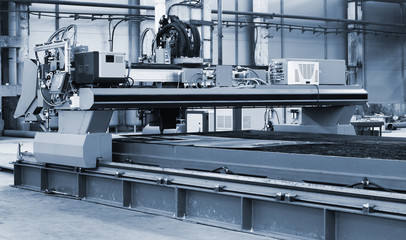 metalworking machine in modern workshop