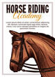 Horse riding academy vector hand drawn poster. Sketch illustration