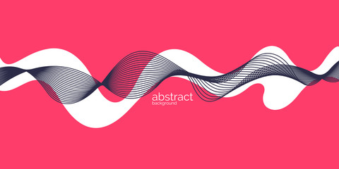 Bright poster with dynamic waves. Vector illustration