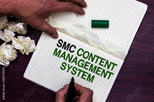 Fotomural Text sign showing Smc Content Management System