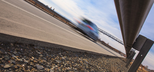 Highway traffic - motion blurred cars on a highway