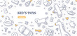 © Rassco - Kid's Toys Doodle Background Concept