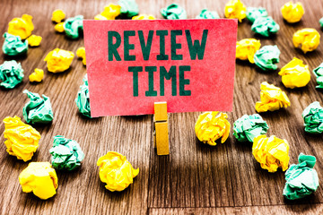 Wall Mural - word writing text review time. business concept for situation or system its formal examination by pe