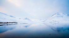 Cold Lake In Rural Iceland During Winter.