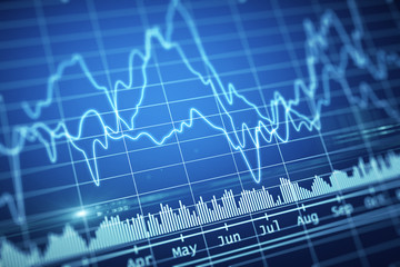 Wall Mural - Abstract bright financial chart illustration. trading concept. 3d rendering