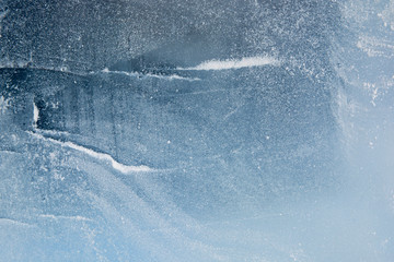 The texture of the ice. The frozen water.Winter background 