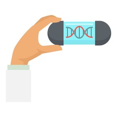 Poster - Lab dna capsule icon. Flat illustration of lab dna capsule vector icon for web design