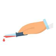 Sticker - Blood dropper icon. Flat illustration of blood dropper vector icon for web design