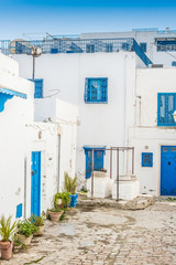 Wall Mural - Sidi Bou Said near Tunis in Tunisia.