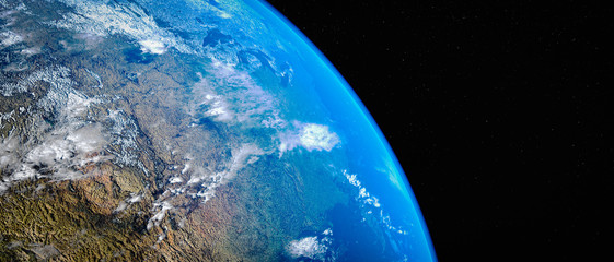 Wall Mural - the blue planet earth (3d rendering.this image elements furnished by nasa)