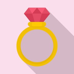 Poster - Brilliant ring icon. Flat illustration of brilliant ring vector icon for web design