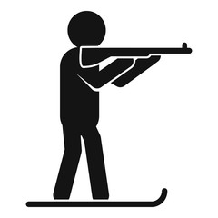 Sticker - Biathlon shooting icon. Simple illustration of biathlon shooting vector icon for web design isolated on white background