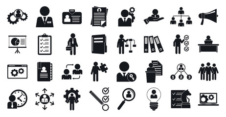 Poster - administrator icons set. simple set of administrator vector icons for web design on white background