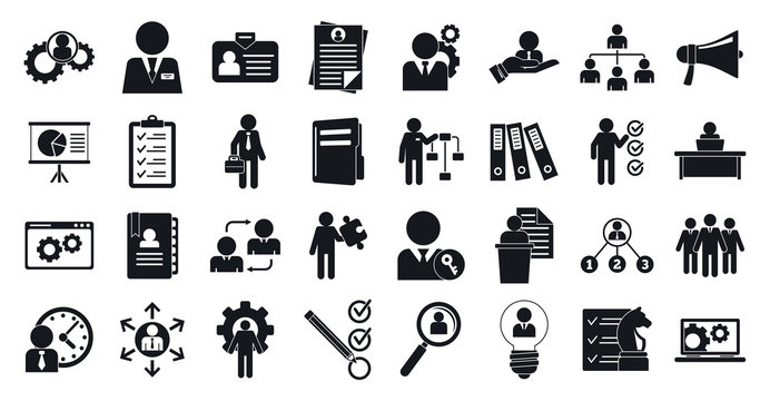 administrator icons set. simple set of administrator vector icons for web design on white background