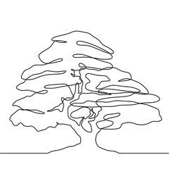 Wall Mural - Tree continuous line drawing vector illustration minimalist design