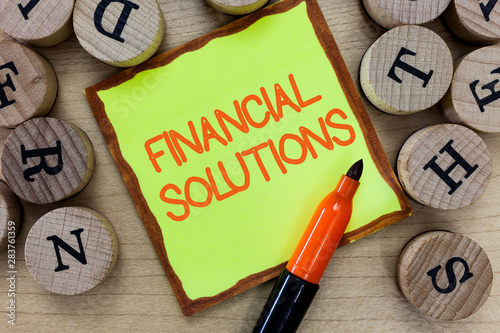 Fotomural Word writing text Financial Solutions