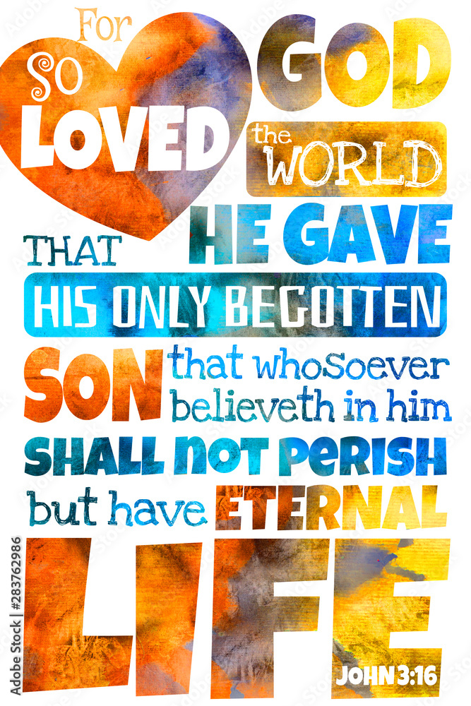 For God so loved the world (John 3:16) King James Version Stock ...