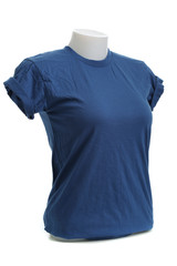 Wall Mural - Navy blue color female tshirt template on the mannequin