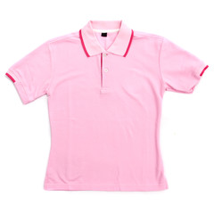 Wall Mural - blank pink polo shirts isolated on white background