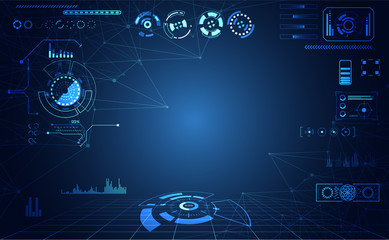 Poster - abstract technology ui futuristic concept hud interface hologram elements of digital data chart, com