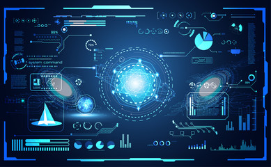 Poster - abstract technology ui futuristic concept hud interface hologram elements of digital data chart, com