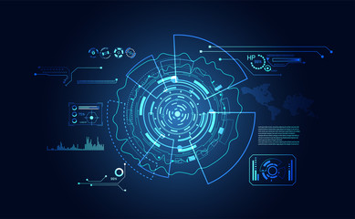 Poster - abstract technology ui futuristic concept hud interface hologram elements of digital data chart, com