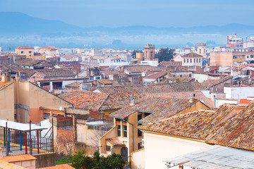 Wall Mural - View on city and church in Xativa