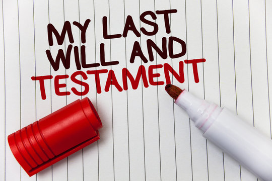 Conceptual hand writing showing My Last Will And Testament. Business photo showcasing List of things to be made after his or her death white background marker love message idea memories temple