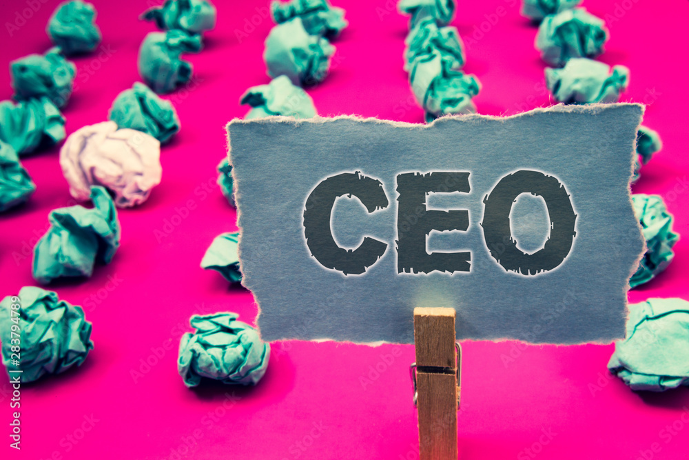 Handwriting text writing Ceo. Concept meaning Chief Executive Officer ...