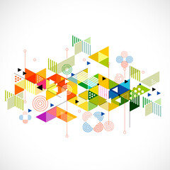Fototapete - Abstract colorful and creative triangle background, vector illustration