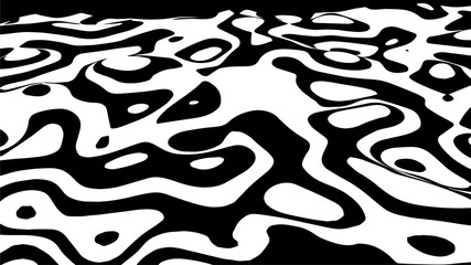 Aufkleber - Black and white abstract wave. Optical illusion. Twisted vector illustration.