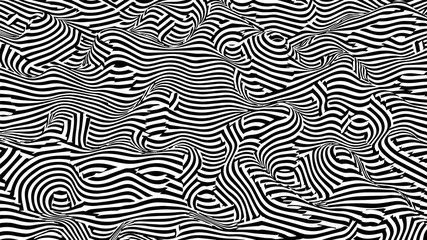 Aufkleber - Black and white abstract wave. Optical illusion. Twisted vector illustration.