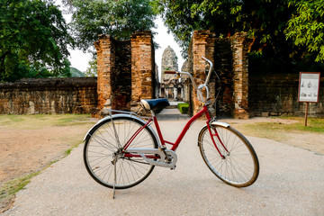 Canvas Print - bicycle in the park, digital photo picture as a background