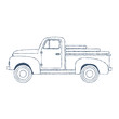 © idimair - Vintage Retro Pickup Truck isolated on white Background. Vector