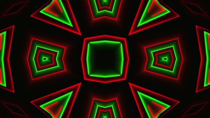 Poster - Beautiful abstract symmetry kaleidoscope with shiny neon lines, 3d rendering backdrop, computer generating background