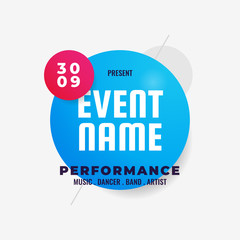 Poster - modern colorful fluid coming soon event poster background design with simple geometric shape abstrac