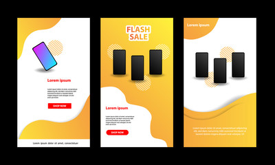 Wall Mural - Vibrant  Orange Fluid Banner template. Suitable for social media stories, story, internet web banner, flyer,poster and brochure.