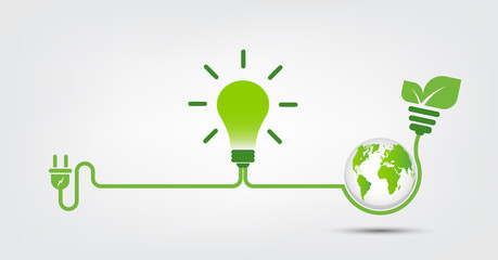 Energy ideas save the world concept Power plug green ecology