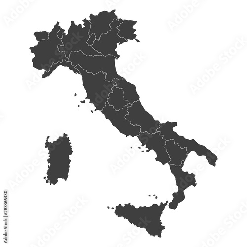 vector map of italy with borders of regions Tableau sur Toile