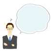 © かなてん - ビジネスマンと吹き出しのイラスト