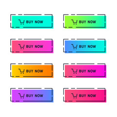 Wall Mural - web buttons flat design template with color gradient